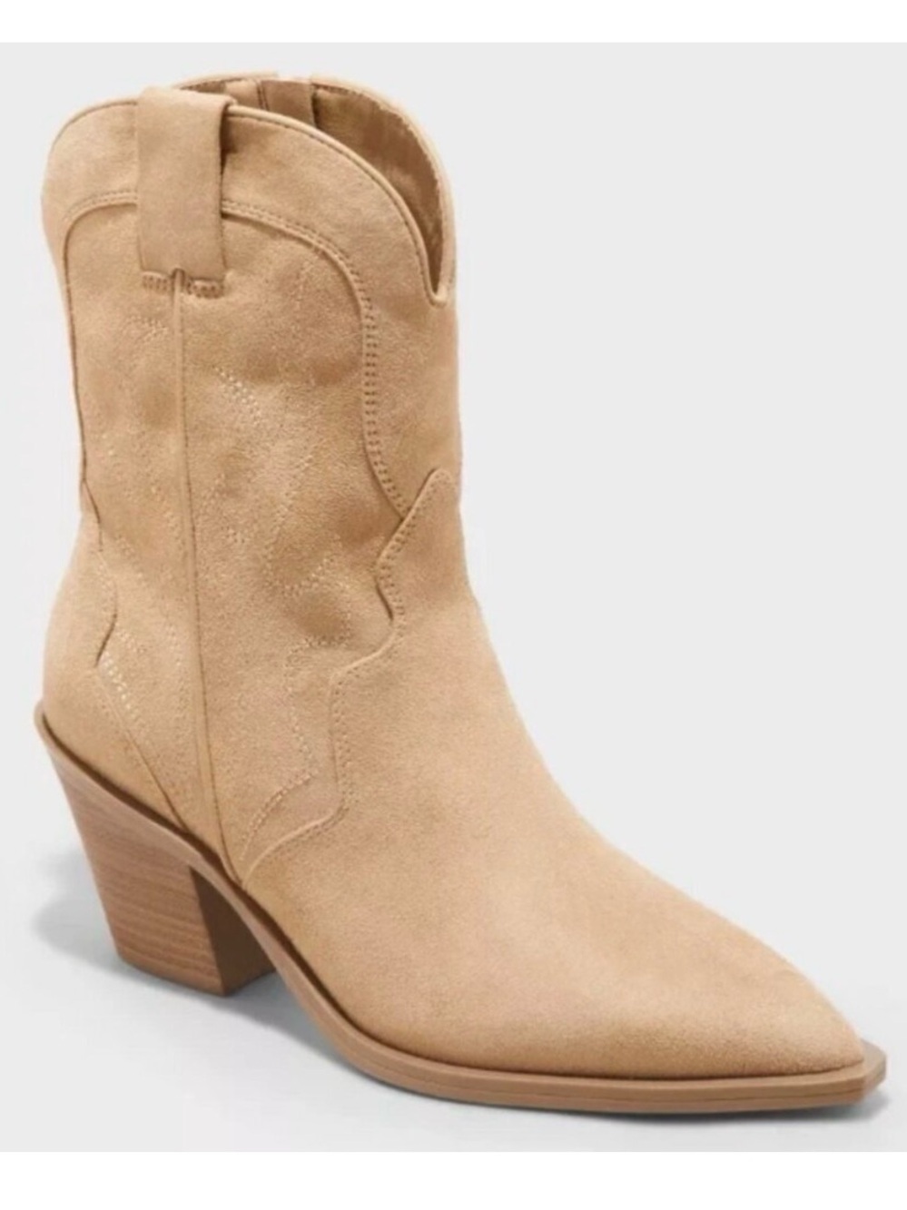 Target Women's Tan Suede Western Mid-Heel Boot